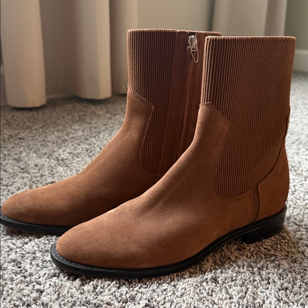 Dolce Vita Tan Suede Chelsea Booties